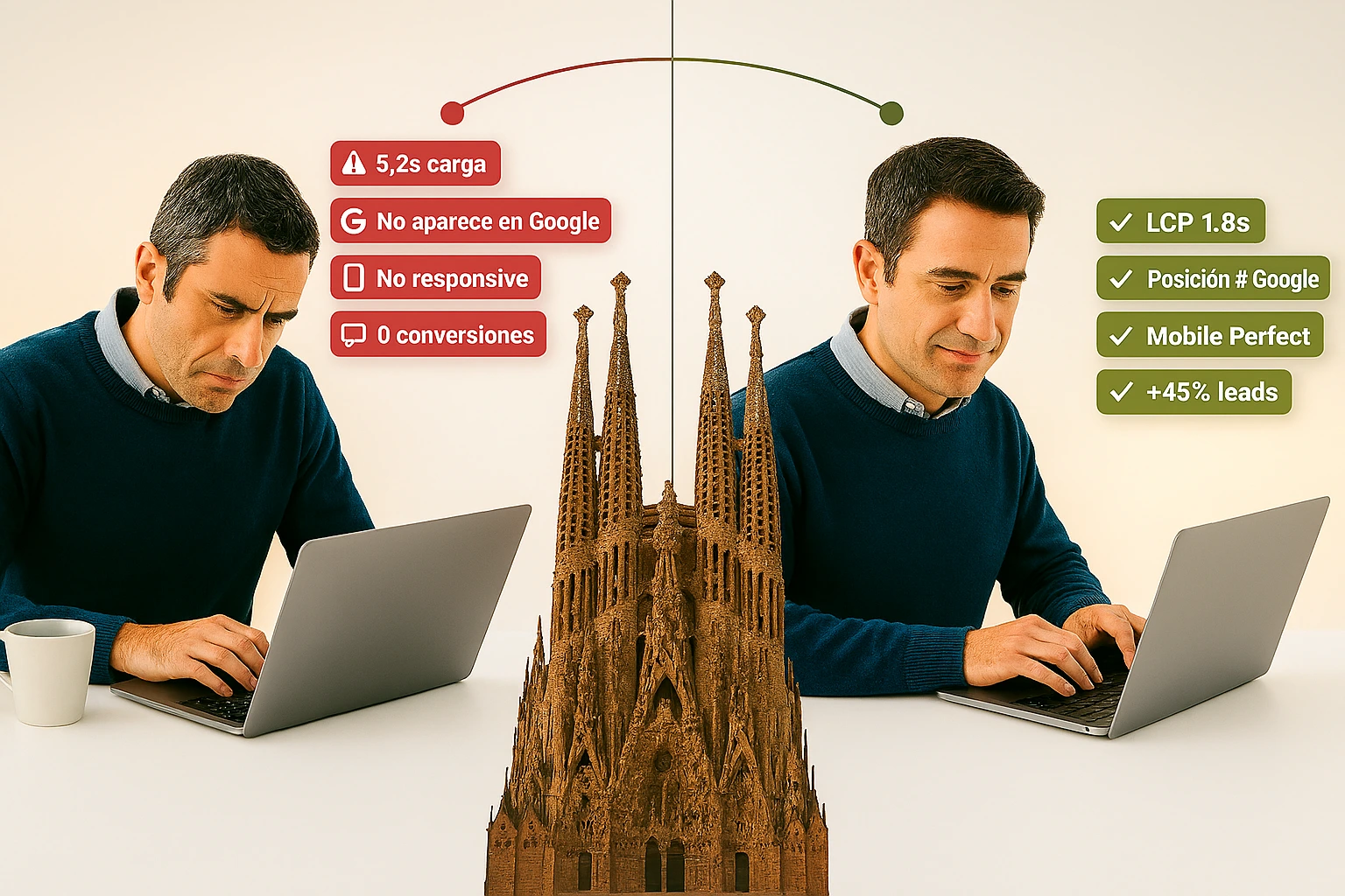 Problemas comunes en webs de empresas en Barcelona - velocidad, SEO, conversión